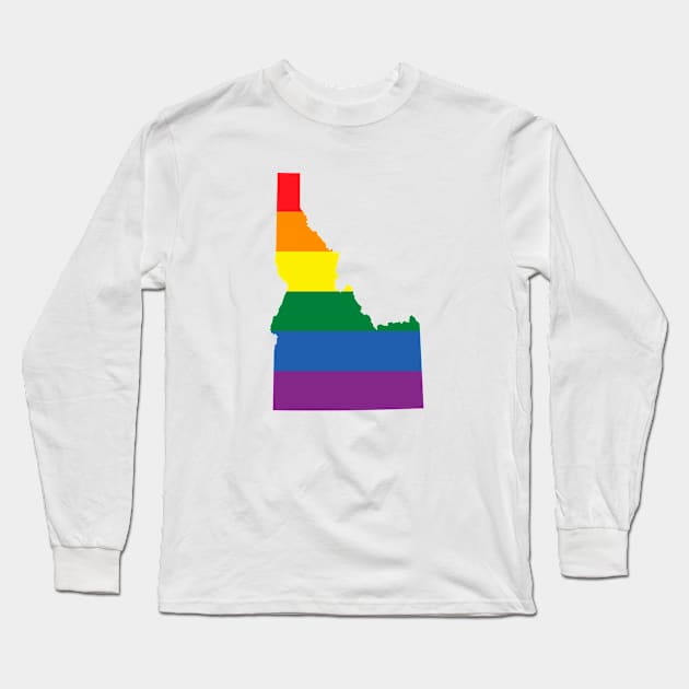 Idaho state LGBT Pride Long Sleeve T-Shirt by FiftyStatesOfGay